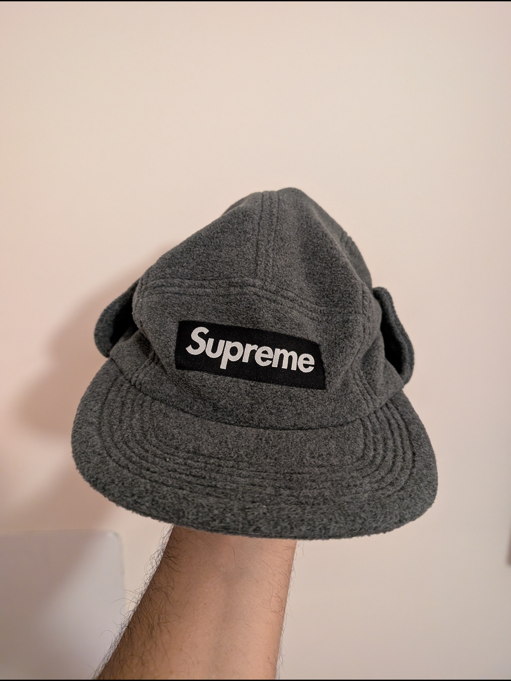 Supreme Charcoal Grey Fleece Camp Cap Polartec